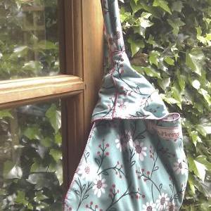 Shoulder Bag Turquoise Or Hippy Flowers Tote..